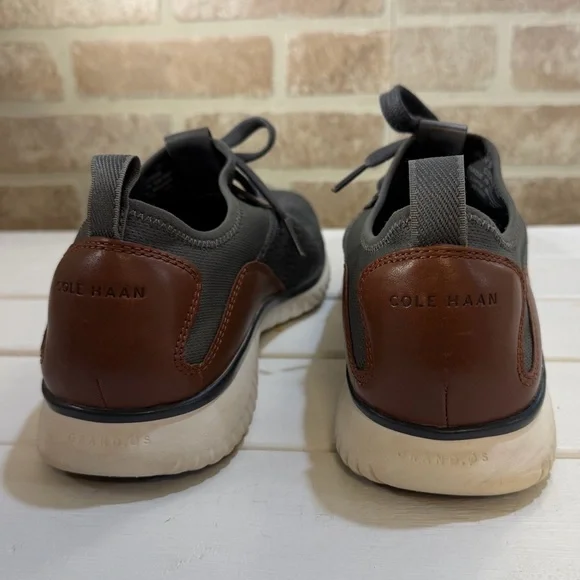 Cole Haan Grandsport Knit Oxford Casual Sneakers In Grey/ Brown Mens Size 10.5 - Picture 7 of 10